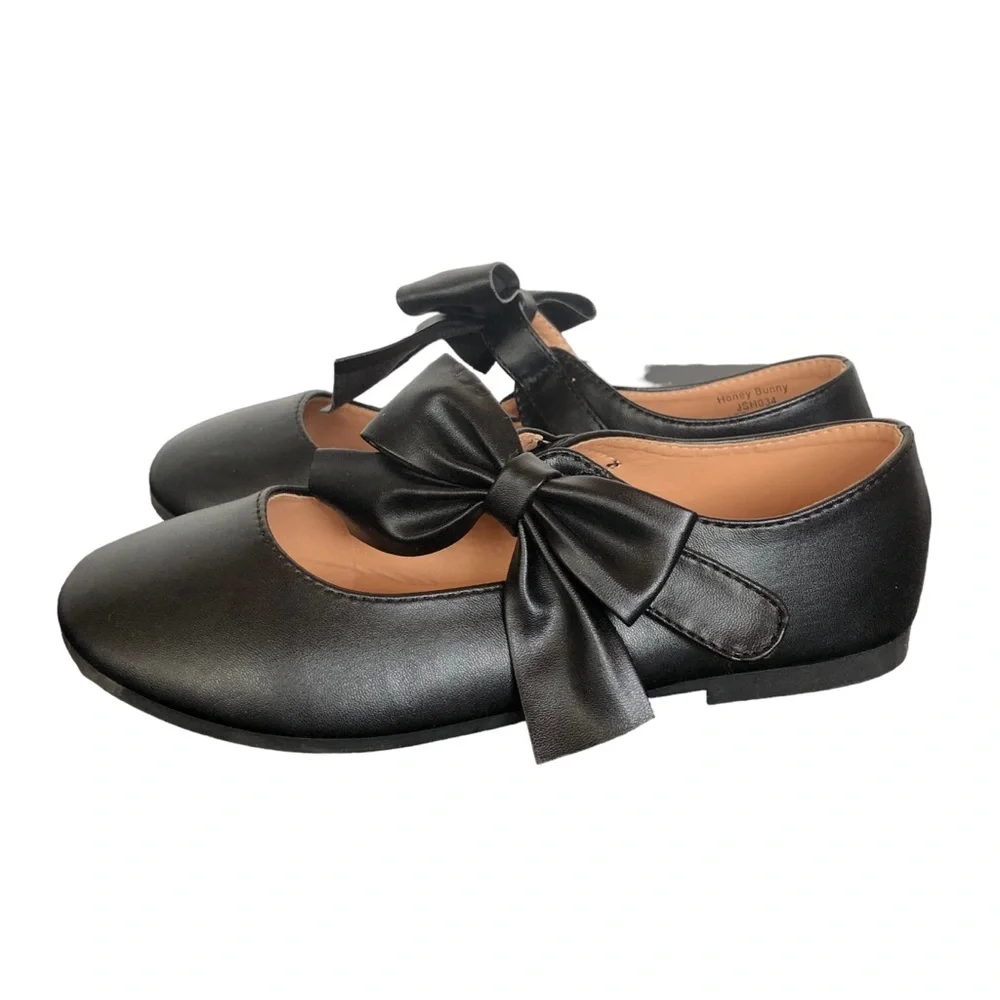 Honey Bunny Black Big Bow Ballet Flats size 3 - Picture 10 of 14